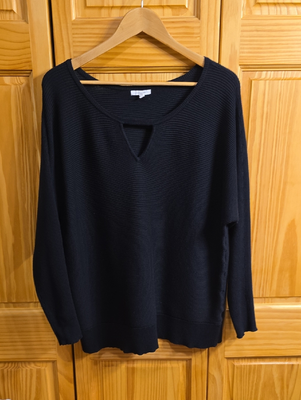 Maurices Black Ribbed Scoop-Neck Sweater